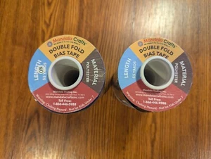 2 Rolls of Mandala Crafts Double Fold Bias Tape BLACK and BLUE 1/2" 55 yards - Picture 1 of 2