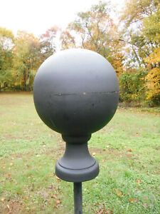 Finial- Black steel ball yard globe- Weathervane alternative- FREE SHIPPING!
