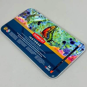 DERWENT (36 PACK) Inktense Pencils Metal Tin Water Soluble Color Layer 2301842 - Picture 1 of 8