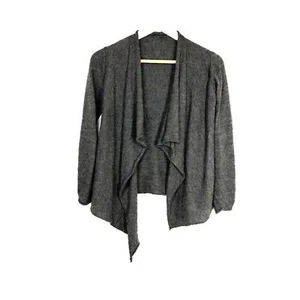 Eileen Fisher Cardigan Sweater XS S? 100% Royal Alpaca Gray Drapey Open Front - Picture 1 of 5