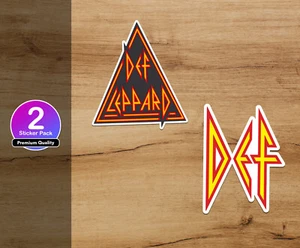 Calcomanía de vinilo premium de 3" Def Leppard paquete de 2 pegatinas rock pesado Joe Elliott - Imagen 1 de 5
