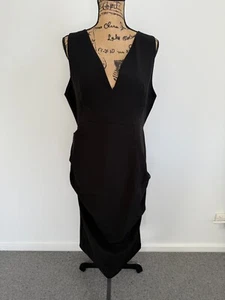 Cazinc The Label Black Midi Dress BNWT size 16 - Picture 1 of 3