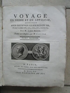 BRUCE : VOYAGE EN NUBIE ET EN ABYSSSINIE, Cafrerie, 1790. 5 volumes, 84 planches - Picture 1 of 24