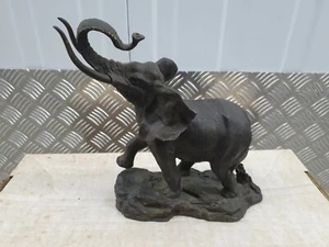 Riese der Serengetti Elefant Bronze Franklin neuwertig 24 cm H 10 cm T 24 cm L (B37) - Bild 1 von 6