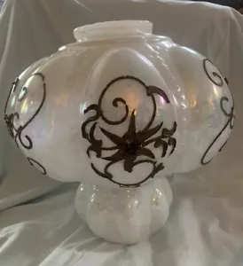 Glass Globe – White Iridescent W/ Accents Large 13”x5”x45”. - Picture 1 of 7