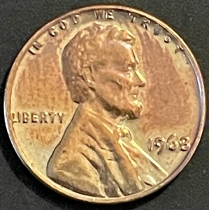 1968 P Lincoln Memorial Cent - AU/BU - Beautifully Toned Reverse - Picture 1 of 2