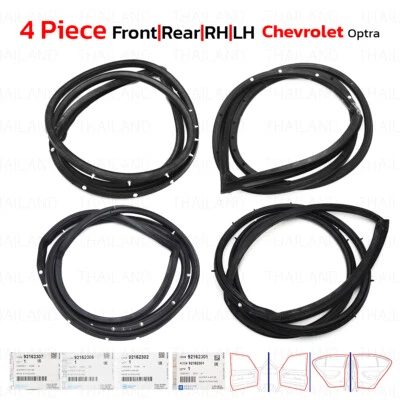 For Chevrolet Optra Sedan 2008 - '13 Rear Lh + Rh Door Rubber Seal Weatherstrip Foto 1 de 4