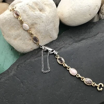 Correa de reloj vintage de los años 60 con camafeo tallada llena de oro amarillo y blanco Foto 1 de 4