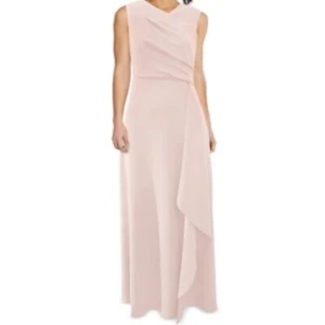 Adrianna Papell Damen 8 volle Länge Abendkleid Rouge Rosa Kaskade Rüschen Plissee - Bild 1 von 11