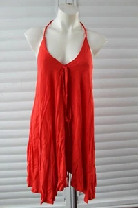 ma🌙 SIZE 12 TIGERLILY RAYON ORANGE RED RACER BACK ASYMMETRICAL TUNIC TOP TANK - Picture 1 of 6