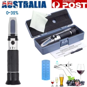 Portable ATC Refractometer 0-32% Brix Tester Saccharometer for Fruit Wine Meter - Picture 1 of 13