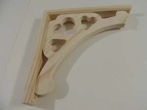 8 New Unfinished Pine Wood Triple Heart House Trim Decorative Corner Brackets - Picture 1 of 7