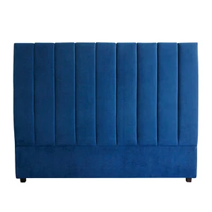 Oslo King Upholstered Bed Head Headboard Velvet Blue - Picture 1 of 5