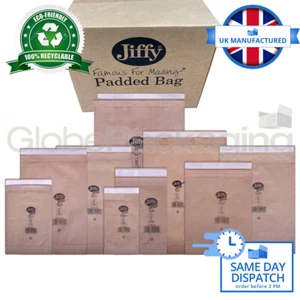 JIFFY GREEN Heavy Duty Padded Bags Envelopes Eco-Friendly Mailers *ALL SIZES* - Picture 1 of 42