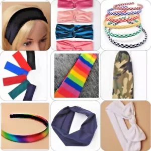 Headband Alice band Fabric Hairband Kylie Band Bandeau Various Colours Sizes - Picture 1 of 45