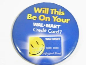 Prendedor de botón de tarjeta de crédito Walmart vintage estilo comercial publicidad empleado - Imagen 1 de 3