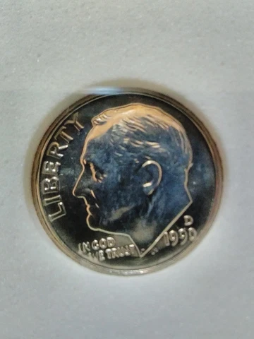 Decade 1990 Thur 1999 AU Denver Roosevelt Dimes Each One In Acrylic Holder Cover