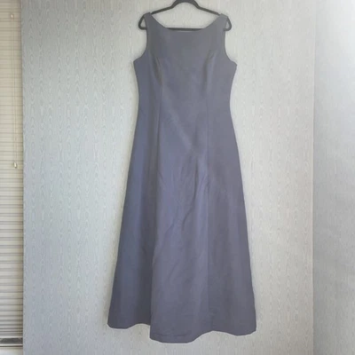 Alex Evenings Gown Women 18 Satin Gray Sleeveless Scoop Back A Line Formal - Image 1 of 4