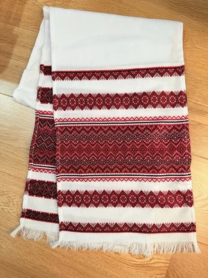 Ukrainian Table Runner Rushnyk Ukraine Traditional Ornament Embroidered Towel - Image 1 of 4