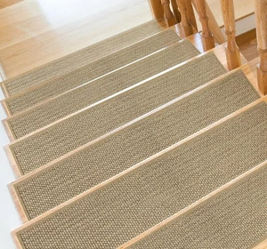 Paquete de 15 peldaños antideslizantes para escaleras 9x36 beige extra anchos - Imagen 1 de 6