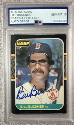 Bill Buckner Signed 1987 Leaf #241 Baseball Card Autograph PSA/DNA Gem 10 - Image 1 of 2