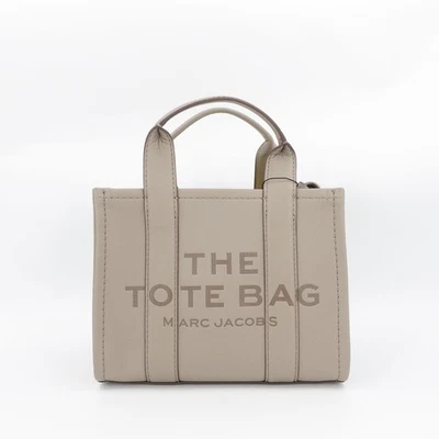 Bolso de mano pequeño Marc Jacobs para mujer The Leather gris cemento OS Foto 1 de 4