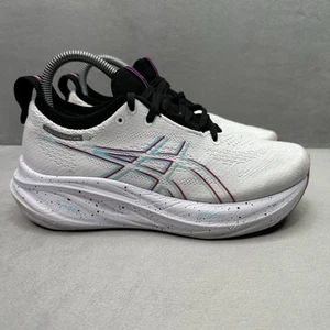 Womens Size 6.5 ASICS GEL-Nimbus 26 Shoes White/Black Athletic Running Sneakers - Picture 1 of 9