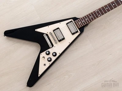 Greco FV Flying V 1995 negro con Humbuckers Maxon PU-2, Japón Fujigen Foto 1 de 4