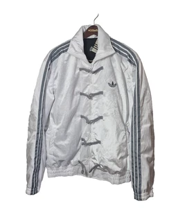 Adidas Jacket Mens XL White/Black Reversible Trefoil Three Stripes Toggle NEW - Picture 1 of 14