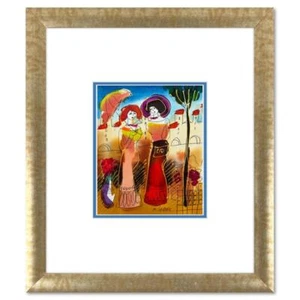 Moshe Leider, gerahmtes Original Mischtechnik Aquarell Gemälde, handsigniert - Bild 1 von 3