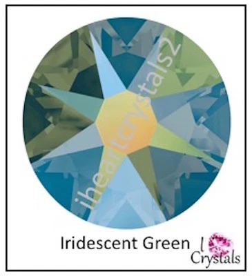 Iridescent Green 7ss 2mm 2058 IHC Austrian Crystal Flatback Rhinestones 144 pcs - Image 1 of 4