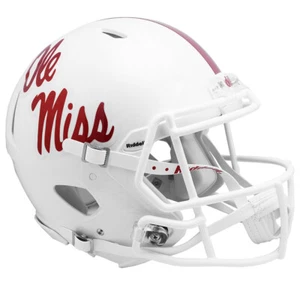 Auténtico casco de fútbol americano Ole Miss Rebels blanco Riddell Speed tamaño completo - Imagen 1 de 4