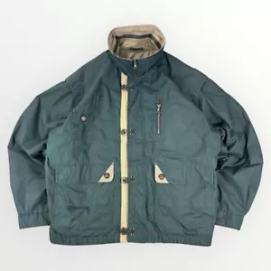 VTG GANT Mens Lined Utility Military Aviator Safari Green Windbreaker Jacket L - Picture 1 of 13