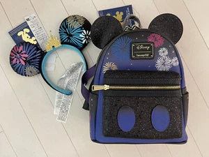 Disney Parks 2022 Mickey Main Attraction 12/12 Fireworks Castle Backpack + Ears - Picture 1 of 8