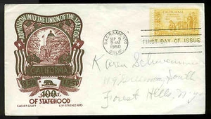 U.S. FDC #997 Cachetcraft L.W. Staehle Cachet Sacramento, CA Statehood - Picture 1 of 1