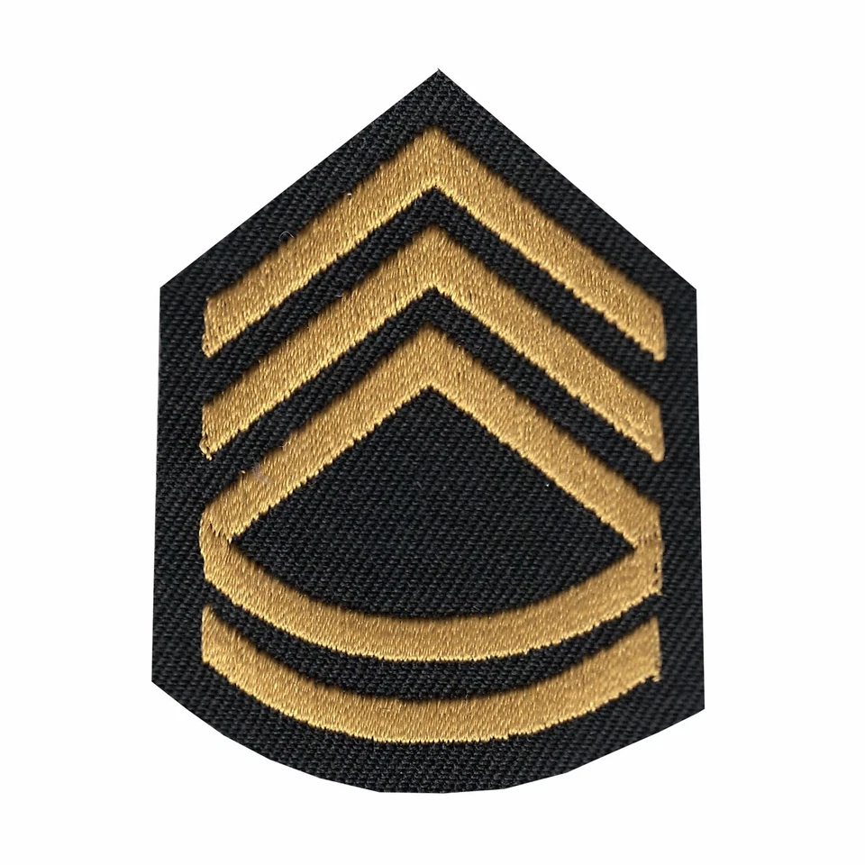 Military Sergeant First Class Iron On Embroidered Applique Patch - Image 1 of 1