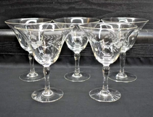 Set of 5 - Pioneer Glass Willow Moon - 5" Clear Liquor Cocktail Glasses (678) - Picture 1 of 13