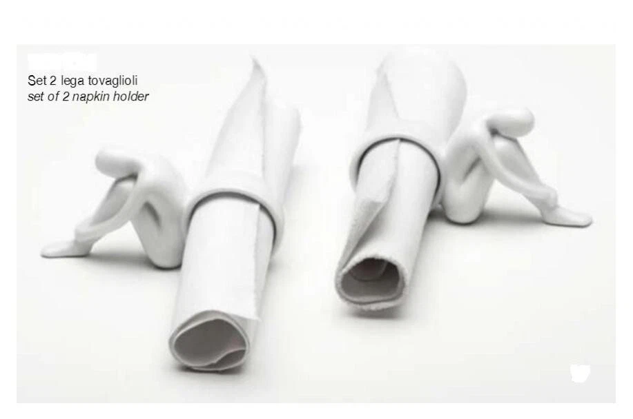 SET 2 ANELLI FERMA TOVAGLIOLI PORTATOVAGLIONI DA TAVOLA PORCELLANA OMINO #5 - Immagine 1 di 1
