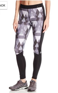 NUEVO CON ETIQUETAS $88 Mujeres Adidas Tech Fit Yoga Correr Impreso Calzas Climalite L Multicolor - Imagen 1 de 10