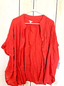 Falls Creek Shirt size XL Gauze Women's Blouse, Button down, Short Sleeve NWT - Picture 1 of 4