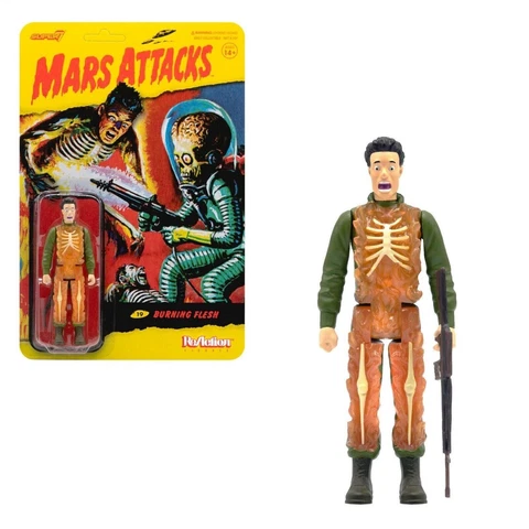 Mars Attacks Burning Flesh Reaction Figure 3 3/4" Figure Tim Burton New MIB Cover