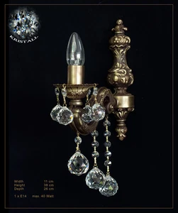 Vintage wall chandelier real crystals antique style.Solid metal & real crystal - Picture 1 of 1
