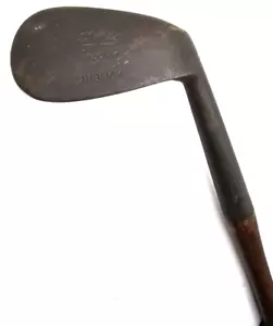 ANTIGUO PALO DE GOLF HOYLAKE ESPECIAL HIERRO MEDIO PUTTER VARILLA DE NOGAL AGARRE DE CUERO - Imagen 1 de 17