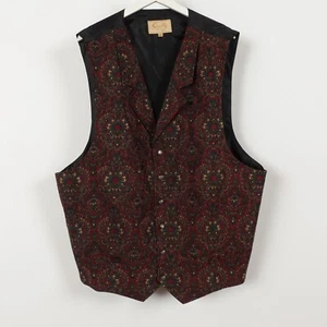 Scully Men's XXL Dress Vest Hand Made Tapestry Western Cowboy Embroidered Button - Picture 1 of 14