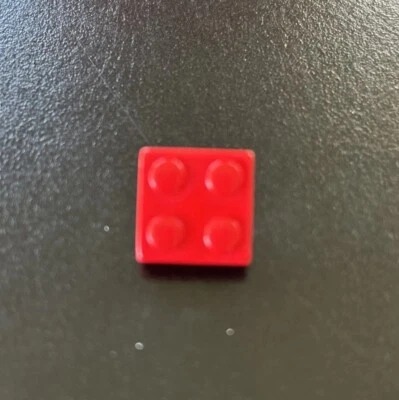vtg LEGO shank button red square 9/16” collectible novelty kid - Image 1 of 2