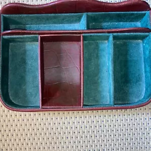 Daines & Hathaway Jewelry Tray Handmade in England Leather and Suede. Preowned - Picture 1 of 9