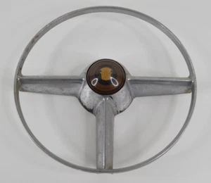 1949 1950 Cadillac Original Steering Wheel Horn Ring w/ Center Emblem Button - Picture 1 of 11