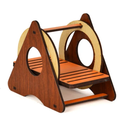 PET SHOP AMERICA Hamster Swing Seesaw Toy Fun Wooden Play Pet Mice Colorful small pet 4"x 5"