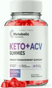 Metabolic Solutions Keto + ACV Gummies for Burning Fat for Energy 60ct
