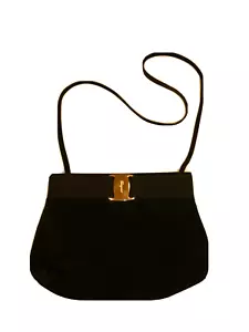 Bolso de hombro Ferragamo de gamuza negra - Imagen 1 de 5